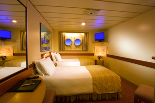 Inside cabin on Carnival Ecstasy