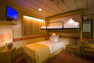 Inside cabin on Carnival Fantasy