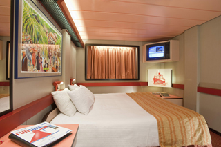 Inside cabin on Carnival Paradise