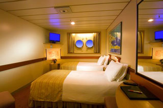 Inside cabin on Carnival Sunshine