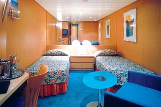 Inside cabin on Celebrity Infinity