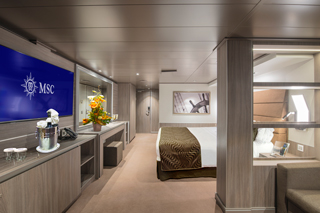 Inside cabin on MSC Seaview